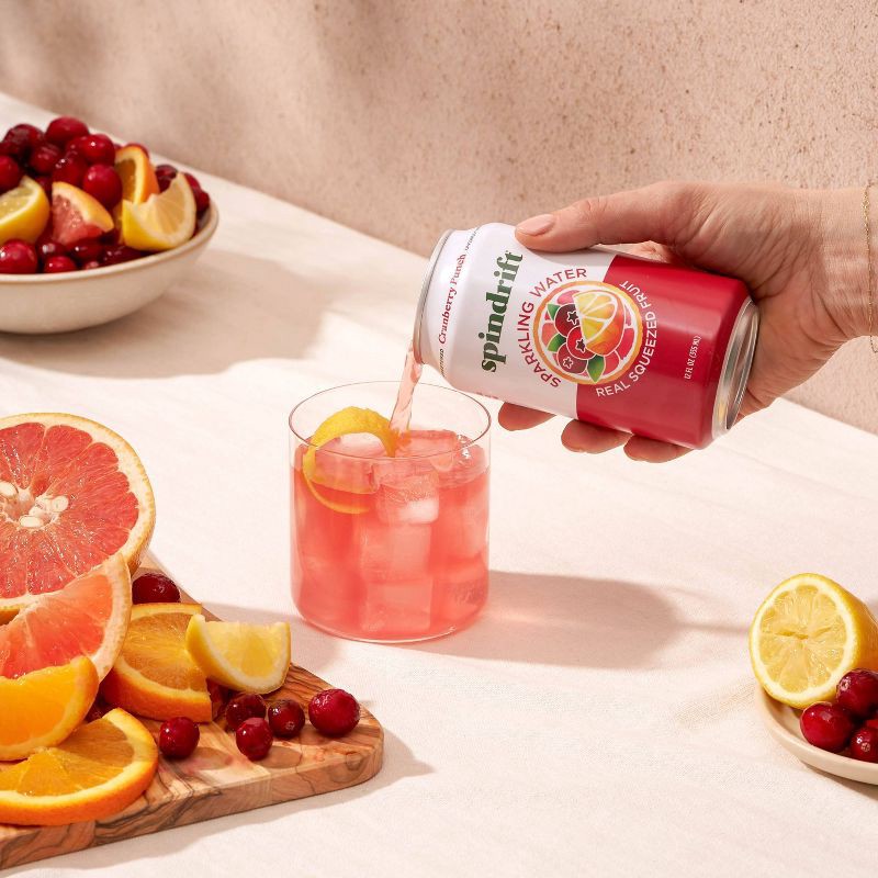 slide 2 of 5, Spindrift Cranberry Punch Sparkling Water - 8pk/12 fl oz, 8 ct; 12 fl oz