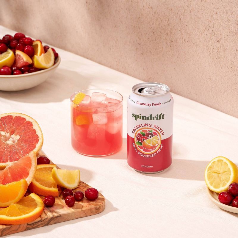 slide 5 of 5, Spindrift Cranberry Punch Sparkling Water - 8pk/12 fl oz, 8 ct; 12 fl oz