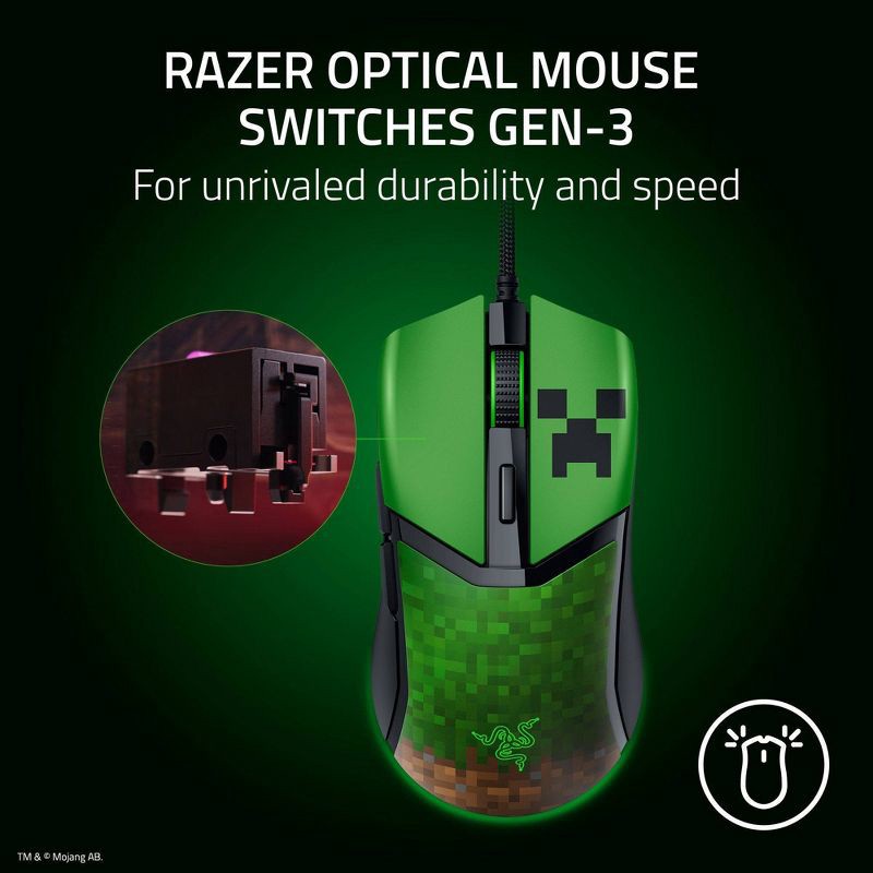 slide 9 of 10, Razer Cobra Customizable Gaming Mouse - Minecraft Edition: Wired Precision Device, 1 ct
