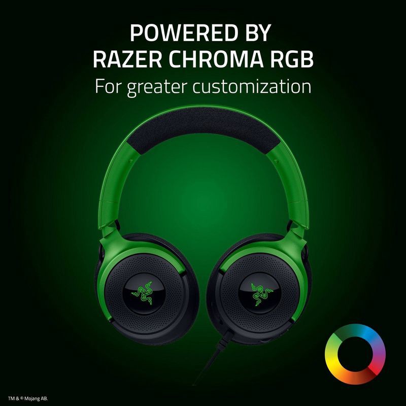 slide 2 of 10, Razer Kraken V4 X Wired Gaming Headset - Minecraft Edition: USB, PS5 & Switch Compatible, 1 ct