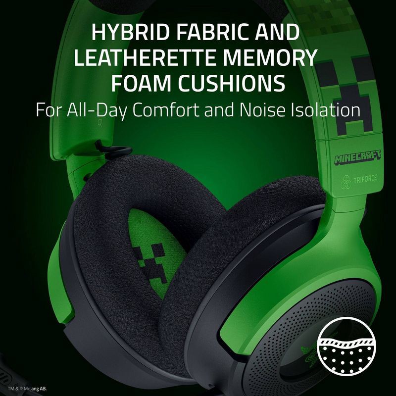 slide 10 of 10, Razer Kraken V4 X Wired Gaming Headset - Minecraft Edition: USB, PS5 & Switch Compatible, 1 ct
