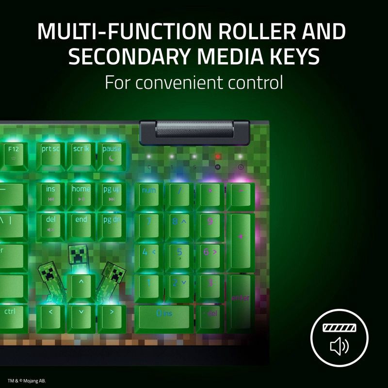 slide 8 of 11, Razer BlackWidow V4 X Gaming Keyboard Green Switch - Minecraft Edition: No Wireless Tech, 1 ct