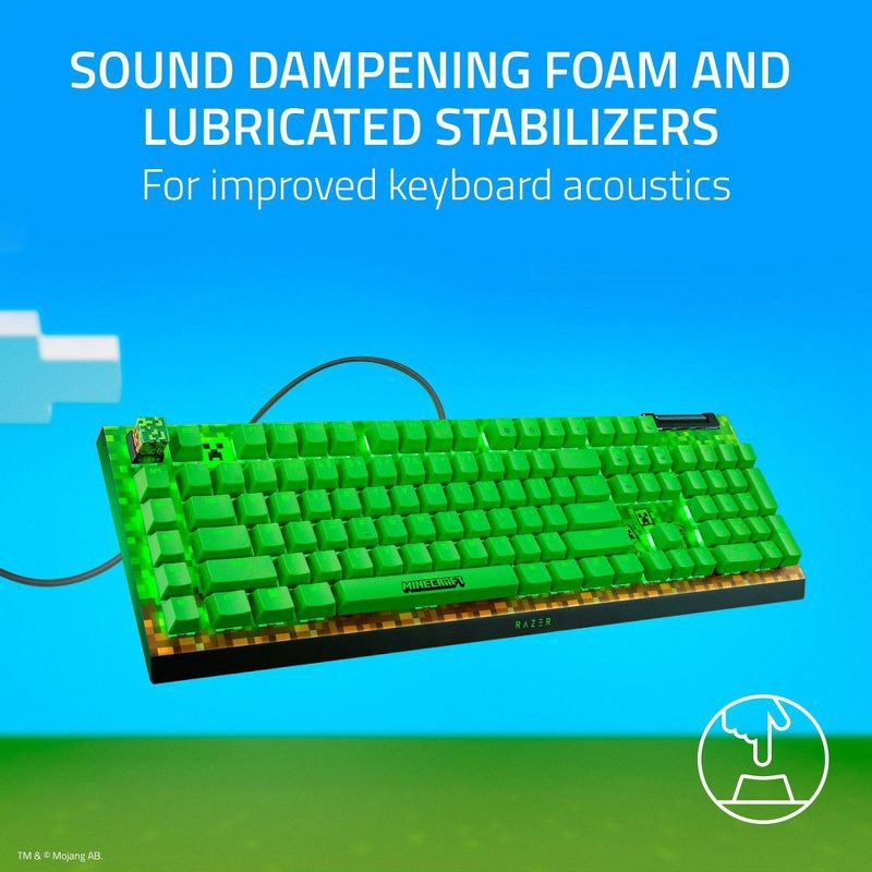 slide 9 of 11, Razer BlackWidow V4 X Gaming Keyboard Green Switch - Minecraft Edition: No Wireless Tech, 1 ct