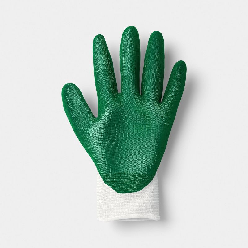 slide 5 of 5, 2pc Nitrile Coated Dipped Gloves Green - Room Essentials™, 2 ct