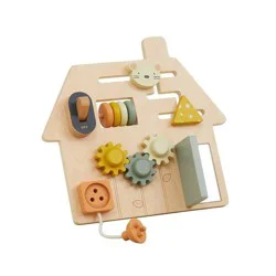 Wonder & Wise Wooden On-the-Go Travel Busy Board: Sensory Development, Fine Motor Skills, Problem Solving