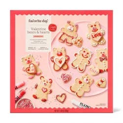 Valentine's Teddy Bear Heart Ready to Decorate Cookie Kit - 12.64oz - Favorite Day™