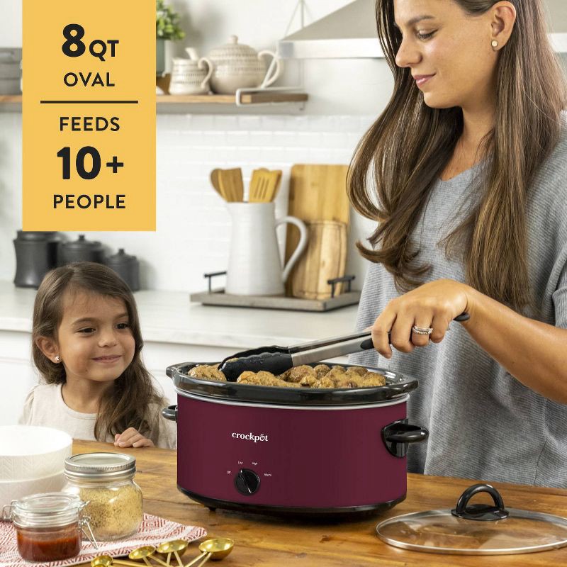 slide 6 of 8, Crock-Pot 8qt Manual Slow Cooker Black, 8 qt