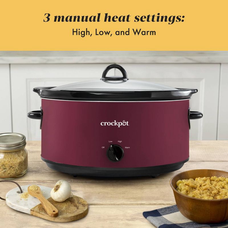 slide 7 of 8, Crock-Pot 8qt Manual Slow Cooker Black, 8 qt