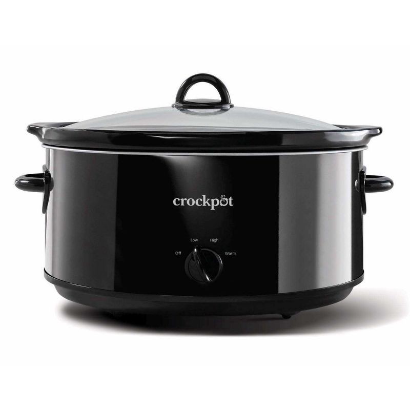 slide 1 of 8, Crock-Pot 8qt Manual Slow Cooker Black, 8 qt