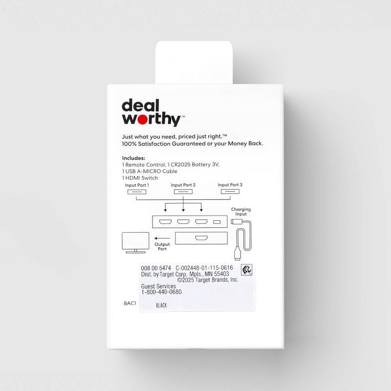 slide 3 of 4, HDMI Switch Port 3 - Dealworthy™, 1 ct