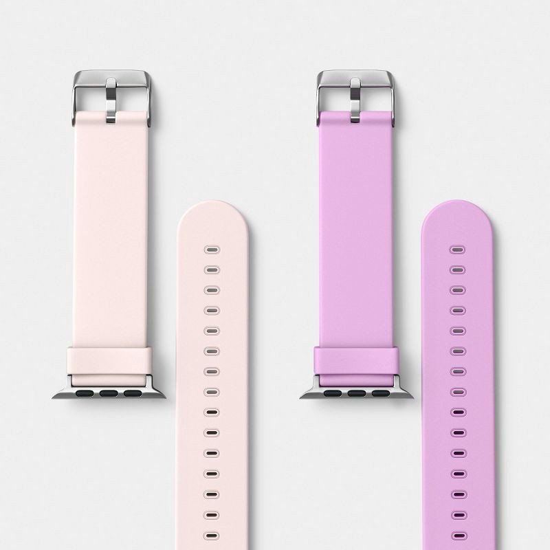 slide 1 of 3, 2pk Universal Silicone Watch Band - heyday™ Cosmetic Pink & Bright Lilac, 2 ct