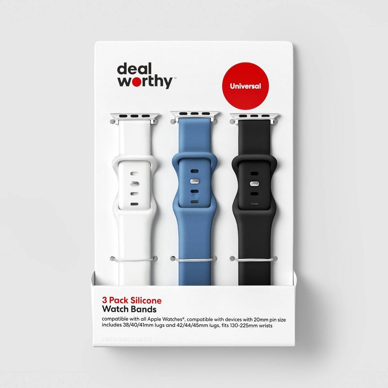 slide 1 of 3, 3pk Universal Silicone Watch Band - dealworthy™, 3 ct