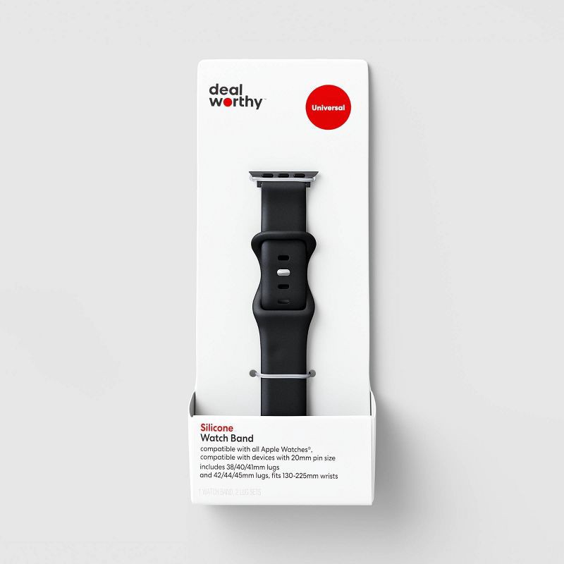 slide 1 of 3, Universal Silicone Watch Band - dealworthy™ Black, 1 ct
