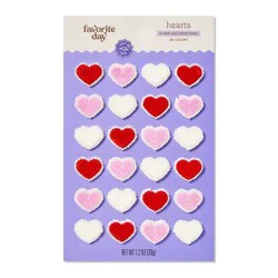 Valentine's Hearts Dot Matrix Red Pink & White Icing Decorations - 24ct/1.2oz - Favorite Day™