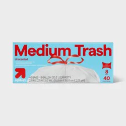 UltraStretch Drawstring Medium Trash Bags - Unscented - 8 Gallon - 40ct - up&up™