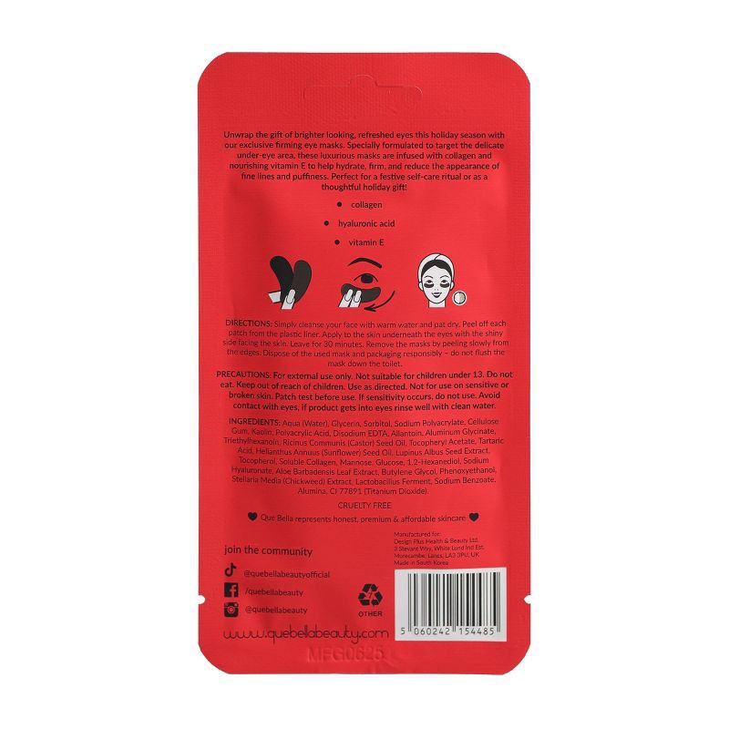 slide 3 of 5, Que Bella Firming Eye Mask - 2pk, 2 ct