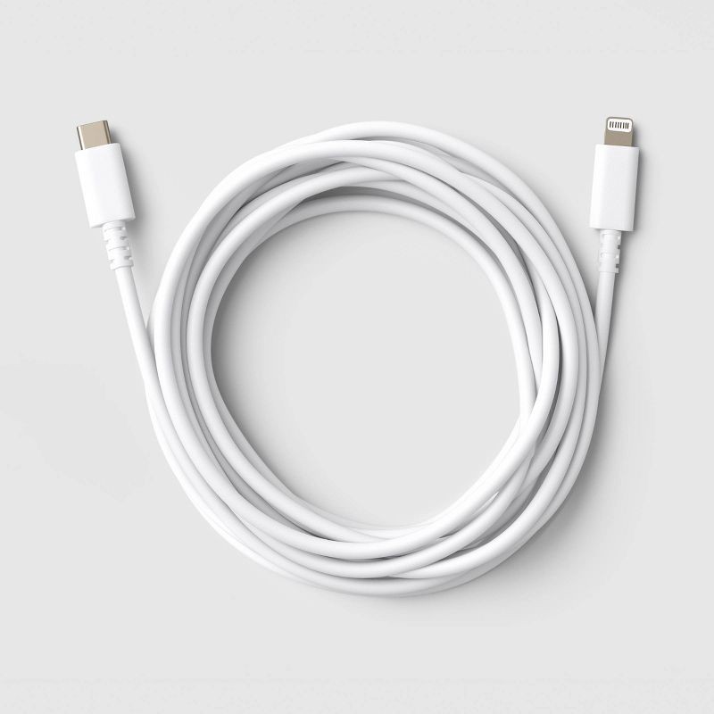 slide 2 of 3, 10ft USB-C to Lightning Cable - dealworthy™ White, 10 ft