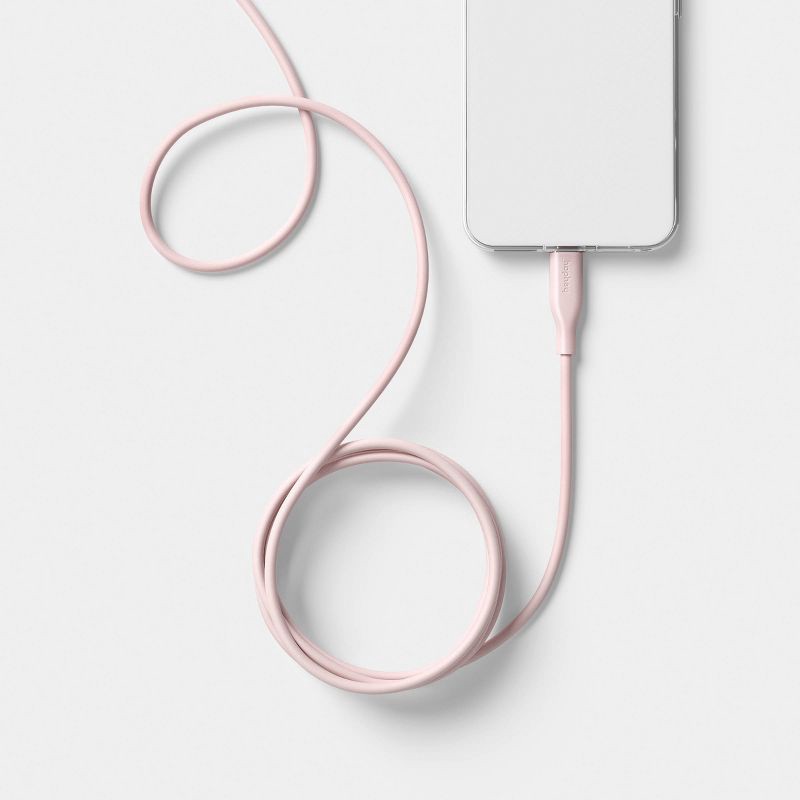 slide 2 of 3, 6ft USB-A to USB-C Silicone Cable - heyday™ Cosmetic Pink, 6 ft