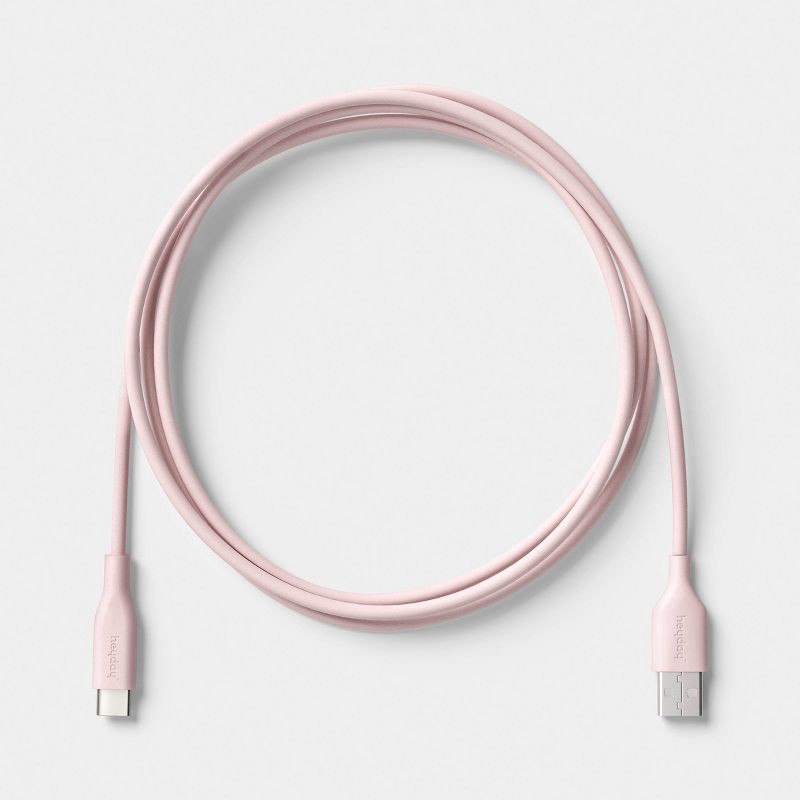 slide 3 of 3, 6ft USB-A to USB-C Silicone Cable - heyday™ Cosmetic Pink, 6 ft