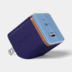 Wall Charger 2 Port USB-A + USB-C 25W - heyday™ Fluted Future Dusk Blue