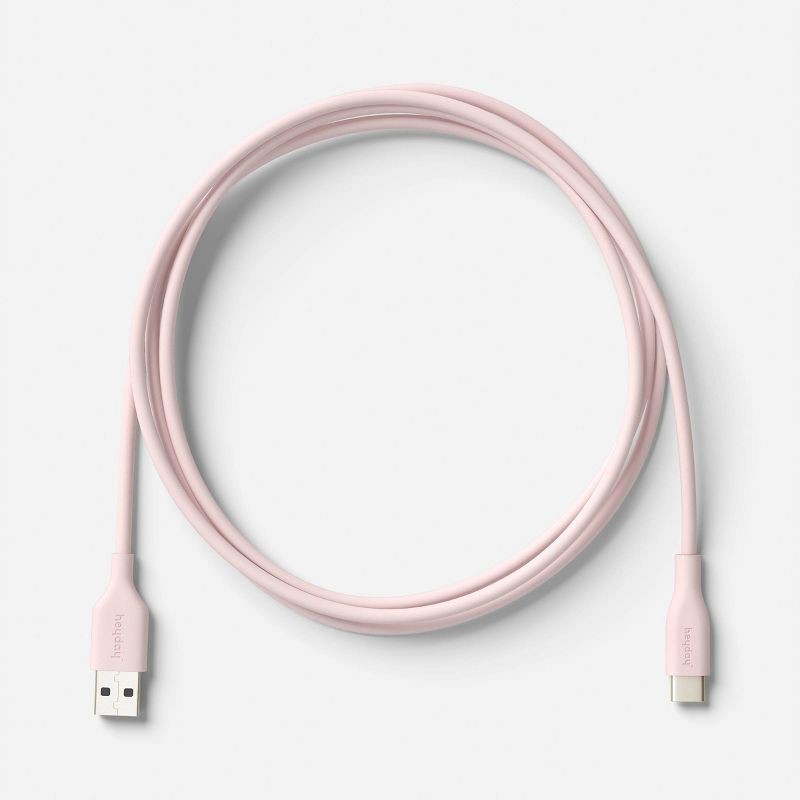 slide 3 of 3, 4ft USB-A to USB-C Silicone Cable -heyday™ Cosmetic Pink, 4 ft