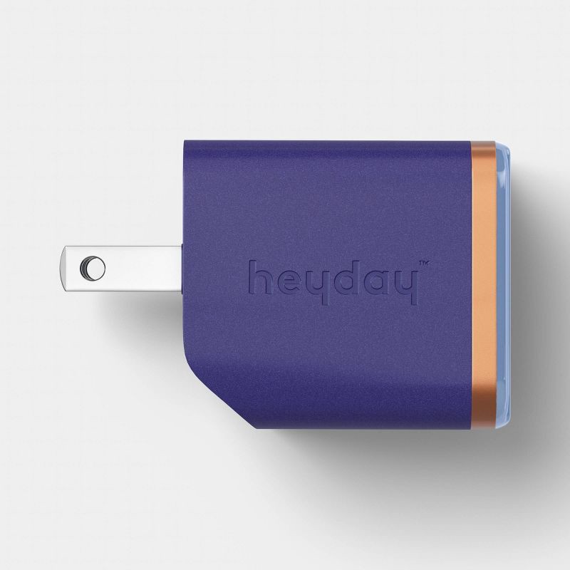 slide 2 of 3, Wall Charger 2 Port USB-C + USB-C 40W - heyday™ Fluted Future Dusk Blue, 1 ct