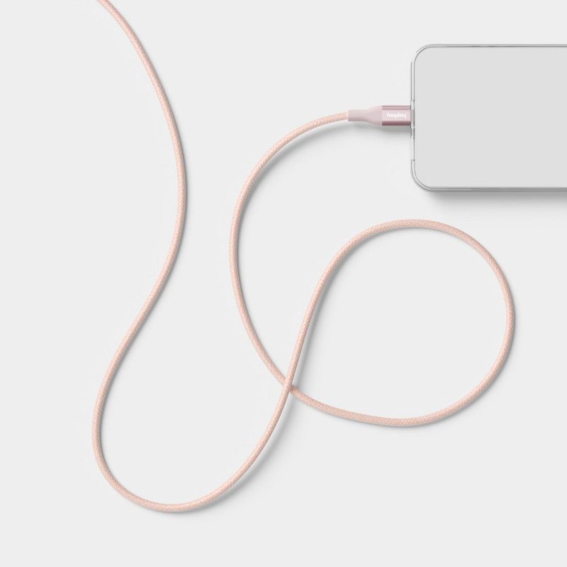 slide 2 of 3, 4ft USB-C to Lightning Braided Cable - heyday™ Cosmetic Pink, 4 ft