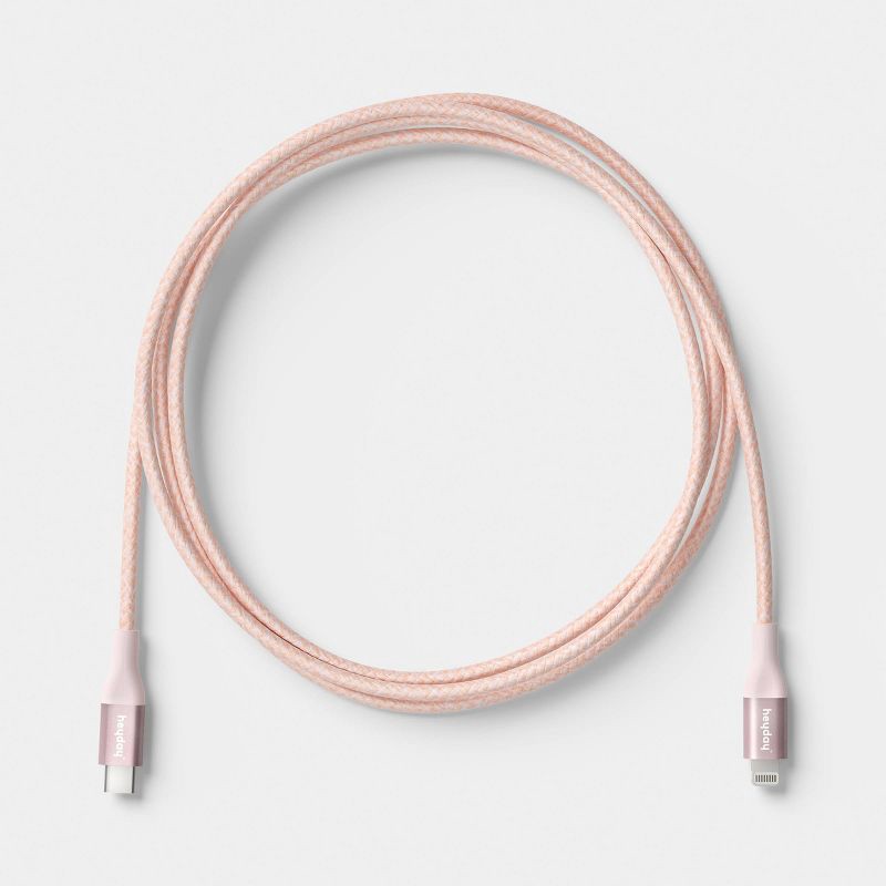 slide 3 of 3, 4ft USB-C to Lightning Braided Cable - heyday™ Cosmetic Pink, 4 ft