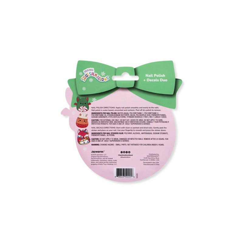 slide 4 of 4, Squishmallows Squishmallow Holiday Ornament - Nail Decal Gift Set - 2pc, 2 ct
