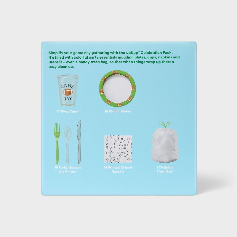 slide 3 of 3, Game Day Disposable Table Top Celebration Pack - 97ct - up&up™, 97 ct