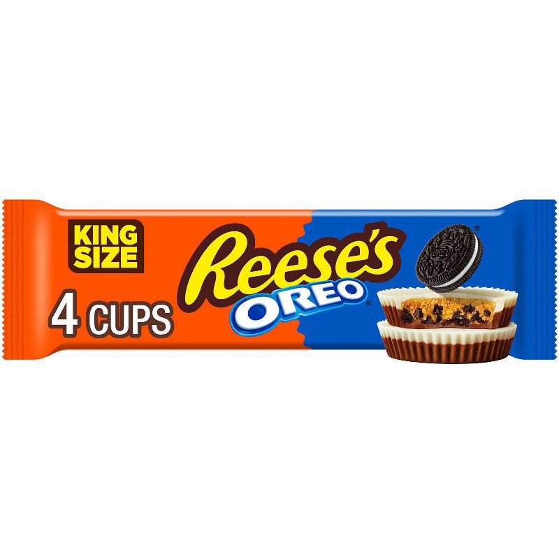 slide 1 of 7, Reese's with OREO Milk Chocolate and White Crème Peanut Butter Cups King Size Candy - 2.8 oz, 2.8 oz