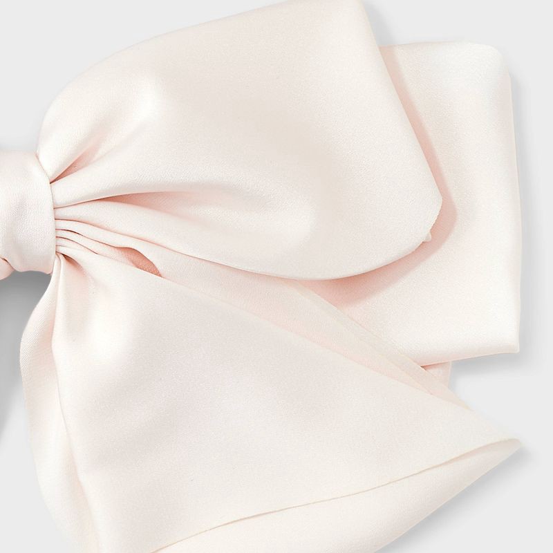 slide 3 of 3, Satin Bow Hair Barrette - A New Day™ Cream, 1 ct