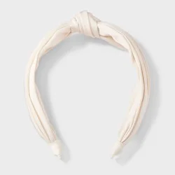 Satin Top Knot Headband - A New Day™ Cream