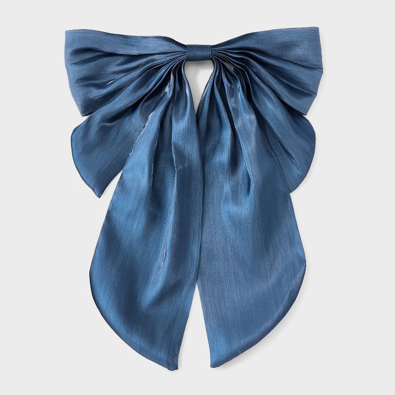 slide 1 of 3, Bow Hair Barrette - A New Day™ Navy, 1 ct
