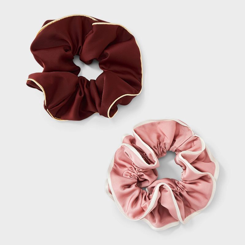 slide 1 of 3, Satin Hair Twister Set 2pc - A New Day™ Pink/Red, 2 ct