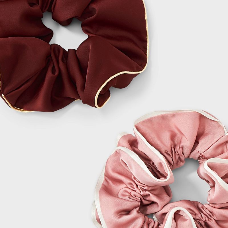 slide 3 of 3, Satin Hair Twister Set 2pc - A New Day™ Pink/Red, 2 ct