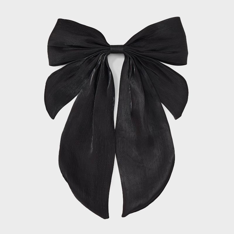 slide 1 of 3, Bow Hair Barrette - A New Day™ Black, 1 ct