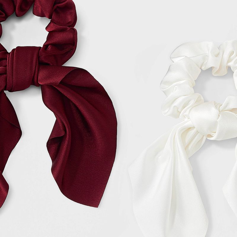 slide 3 of 3, Classic Short Tail Hair Twister Set 2pc - A New Day™ Red/White, 2 ct