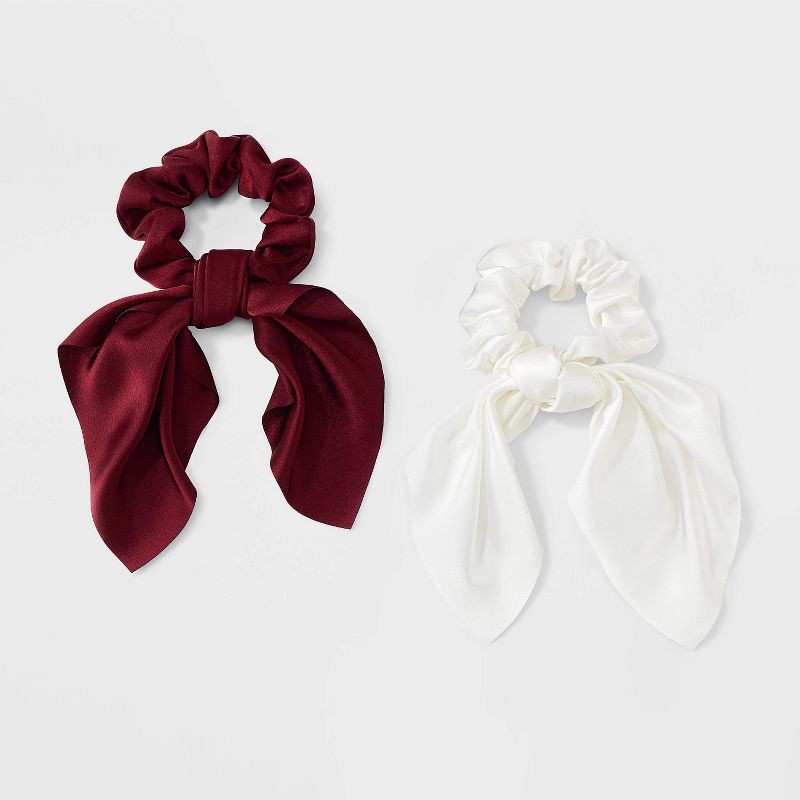 slide 1 of 3, Classic Short Tail Hair Twister Set 2pc - A New Day™ Red/White, 2 ct