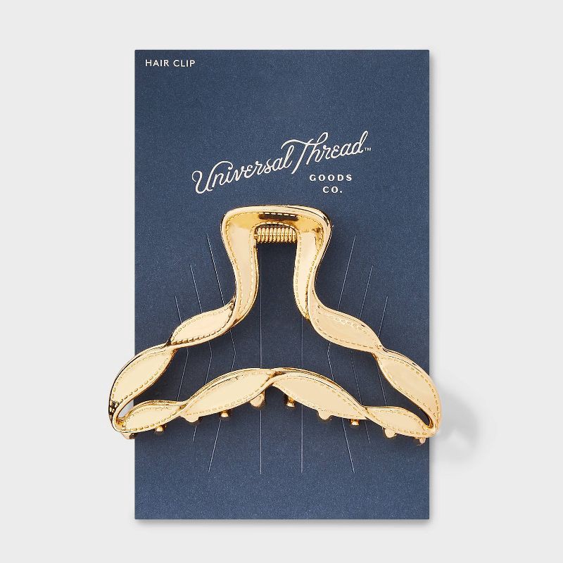 slide 2 of 3, Gold Metal Twist Claw Hair Clip - Universal Thread™, 1 ct