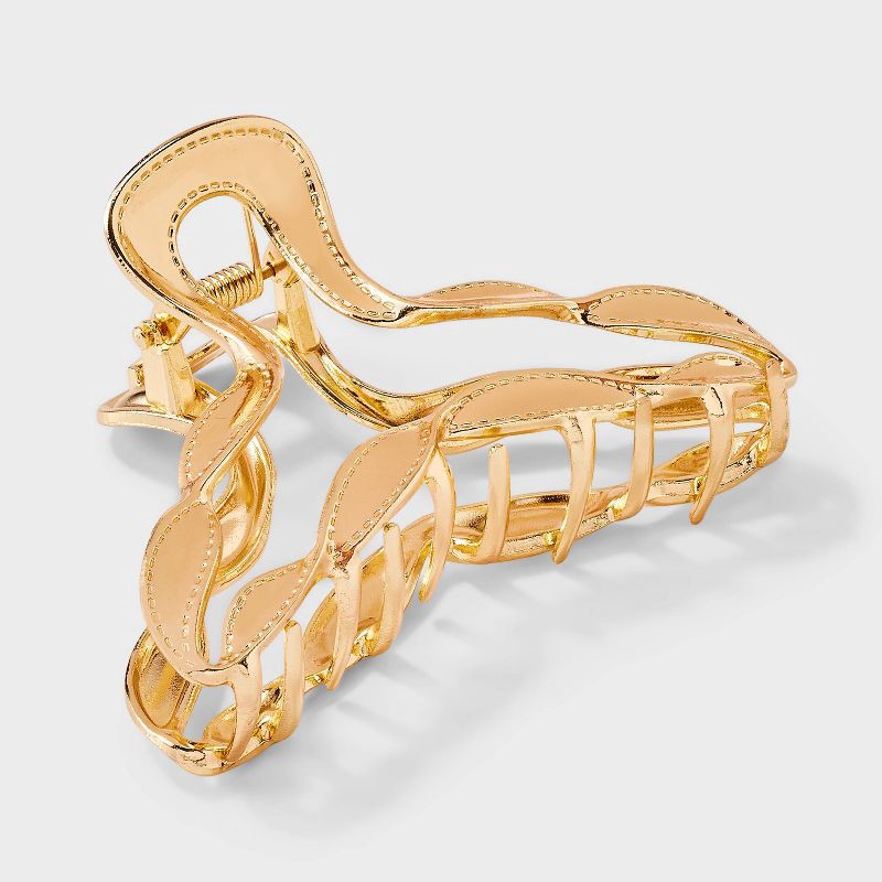 slide 1 of 3, Gold Metal Twist Claw Hair Clip - Universal Thread™, 1 ct
