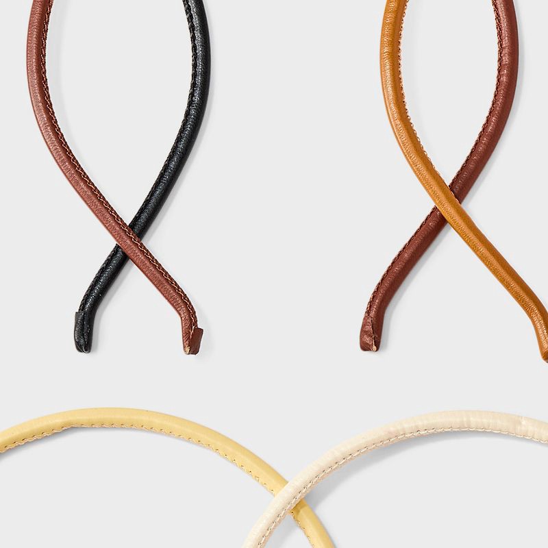 slide 3 of 3, PU Headbands 5pk Set - Universal Thread™ Black/Brown/Beige/Off-White, 5 ct