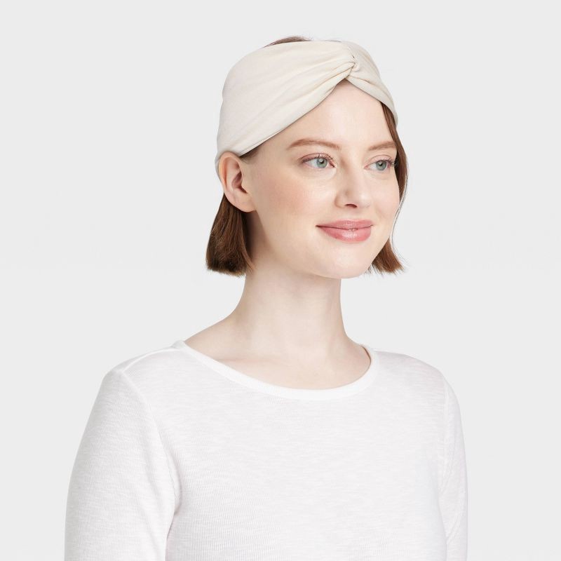 slide 2 of 3, Suede Jersey Wide Headwrap -Universal Thread™ Ivory, 1 ct