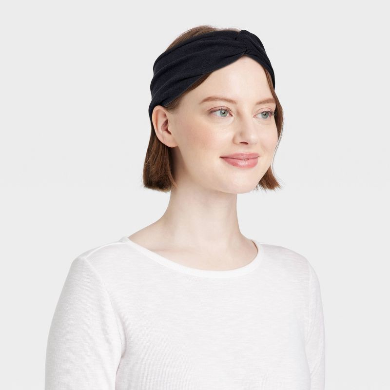 slide 2 of 3, Suede Jersey Wide Headwrap - Universal Thread™ Black, 1 ct