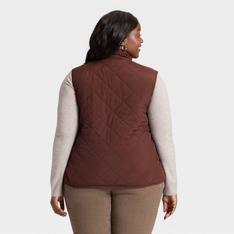slide 2 of 3, Women's Quilted Vest - A New Day™ Brown XXL, 1 ct