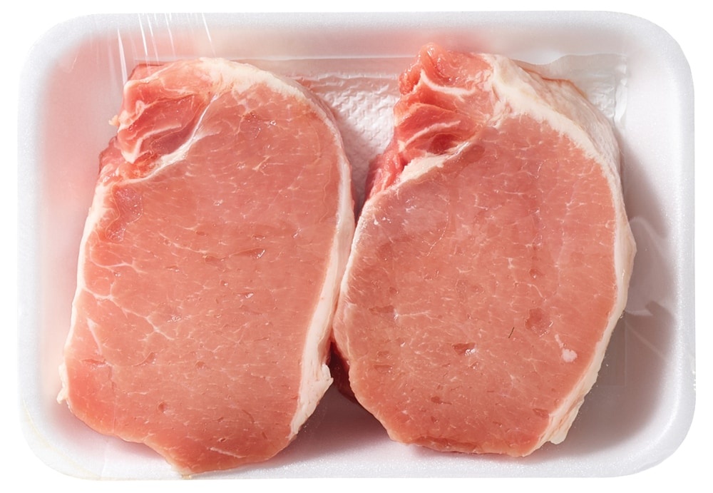 slide 1 of 1, Pork Thick Center Cut Boneless Pork Chops (About 2 Chops Per Pack), per lb