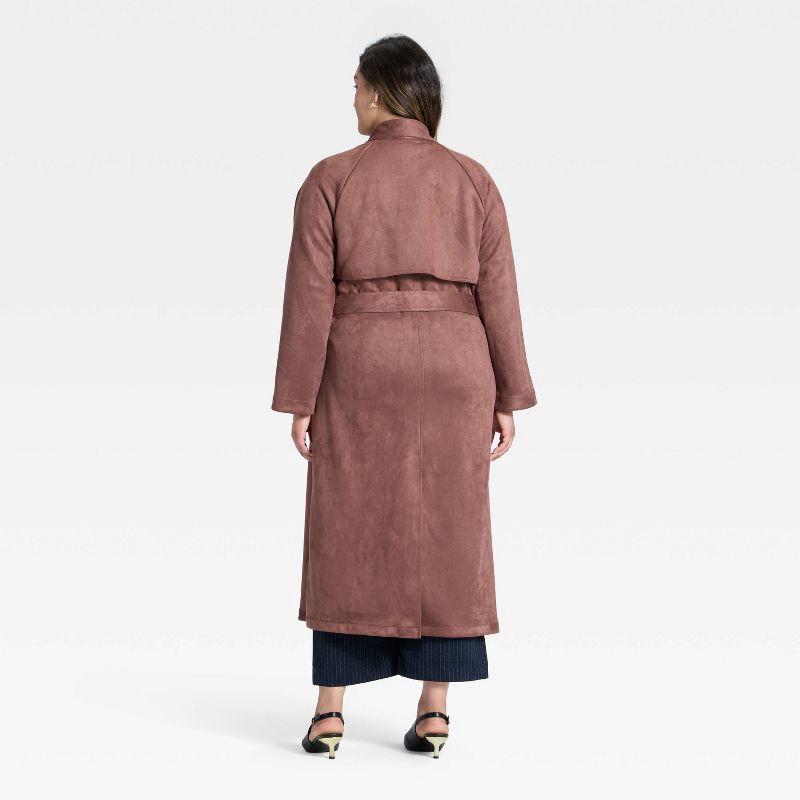 slide 2 of 3, Women's Faux Suede Trench - A New Day™ Brown XXL, 1 ct