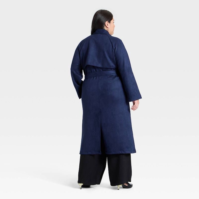 slide 2 of 3, Women's Faux Suede Trench - A New Day™ Navy XXL, 1 ct