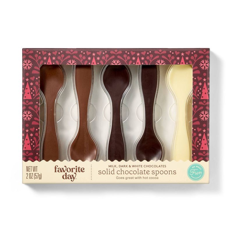 slide 1 of 3, Christmas Chocolate Shaped Spoons - 2oz - Favorite Day™, 2 oz