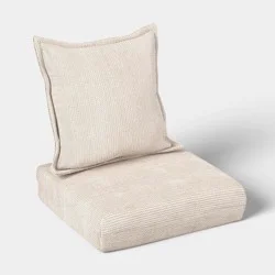 2pc Natural Weave Deep Seat Outdoor Cushion Set Ivory - Threshold™